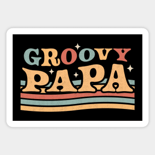 Groovy Papa 1970's Hippie Retro Vintage Fathers Day Magnet